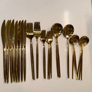 Gold tone Flatware & Joseph DrawerStore gray utensil caddy🍴🥄